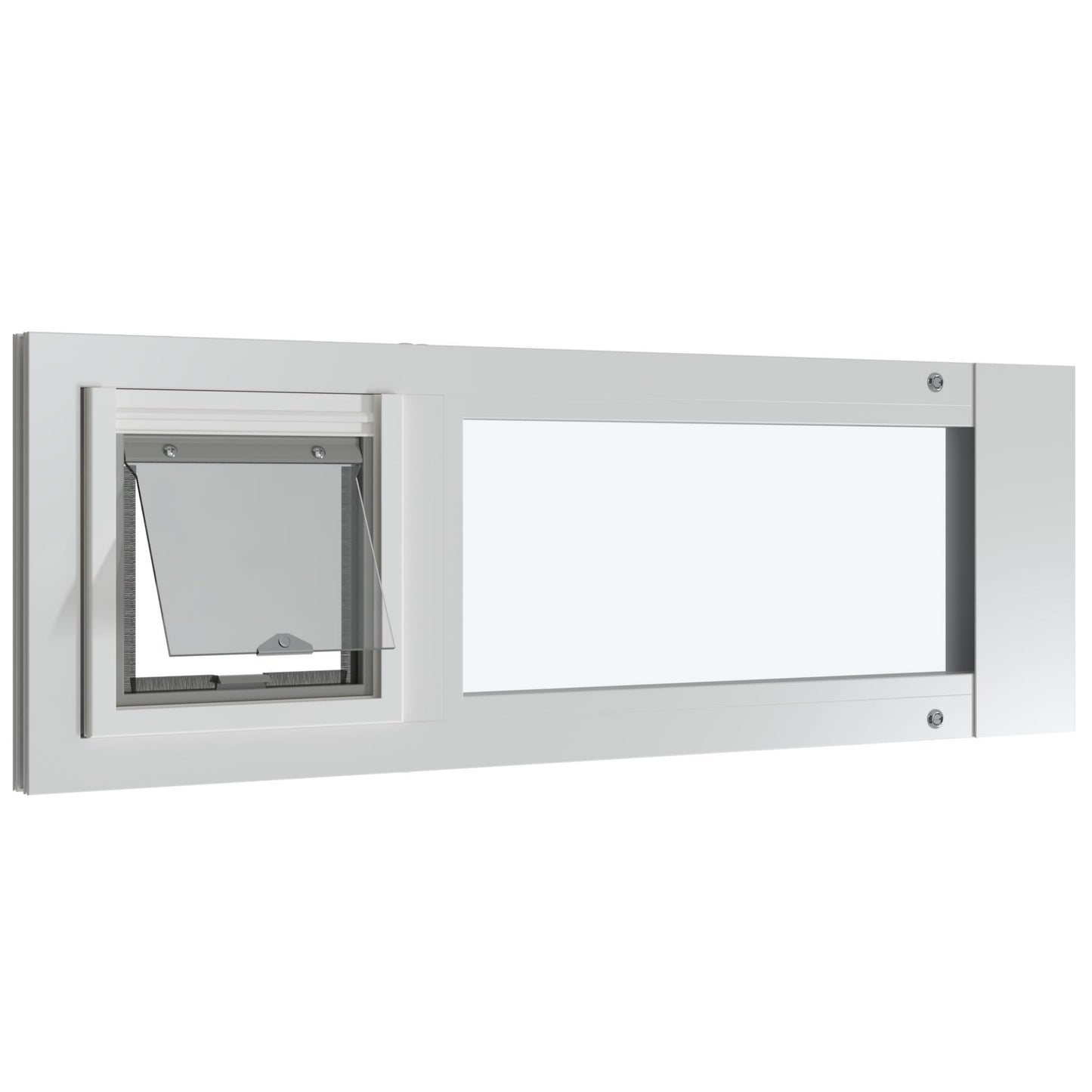 Liberty Cat Door for Sash Windows | Cat Door for Vinyl Frame Windows | Economical Sturdy Window Insert | White Frame | 28" - 31" Width Range