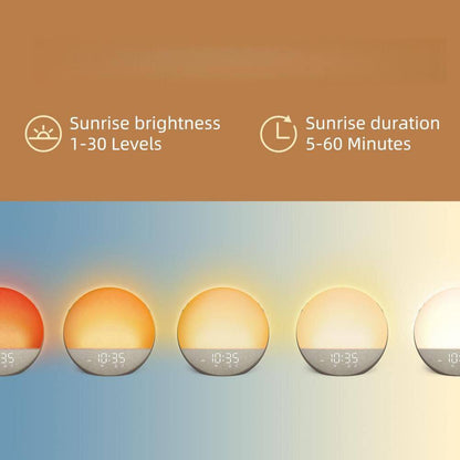 Sunrise Alarm Clock with Bluetooth Speaker for Bedroom, Natural Wake Up, Dimmable Clock, White Noise Machine, Cocoa