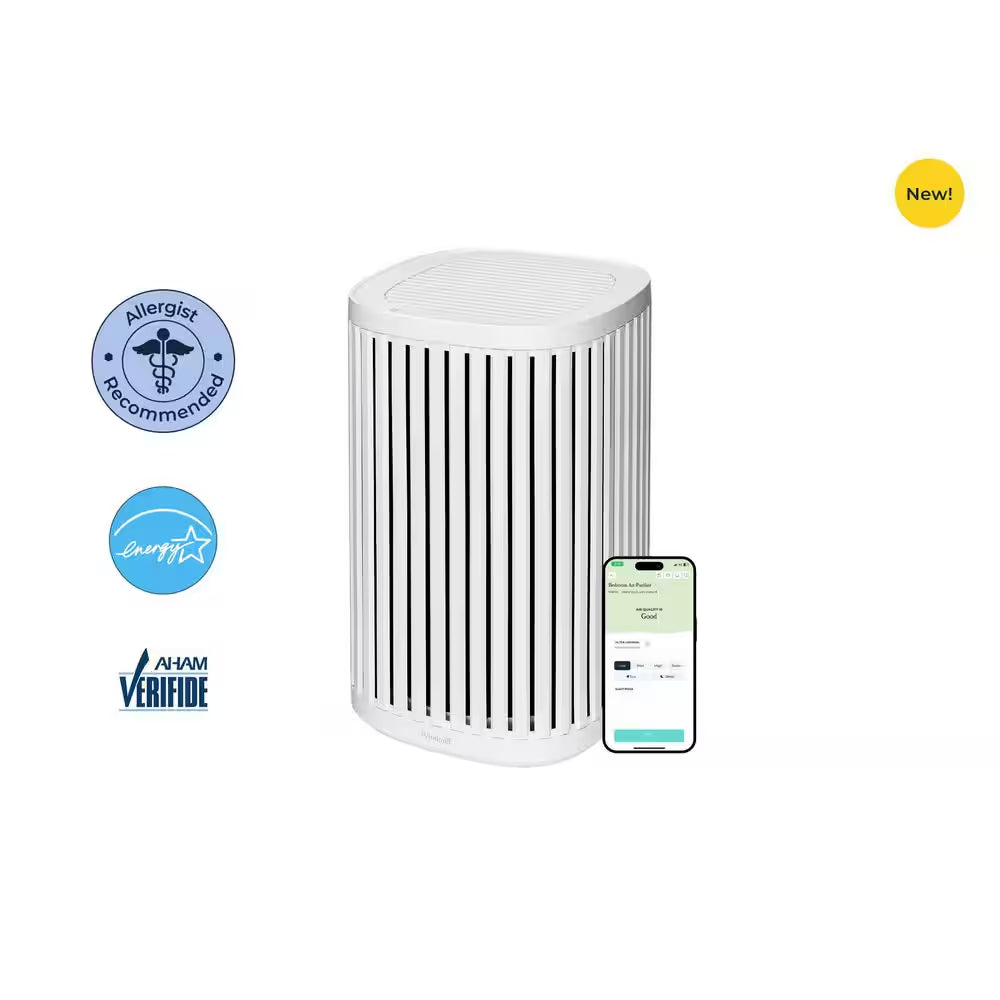 The Air Purifier 3-In-1, Ultra-Quiet, Medical Grade, True HEPA Filter, AHAM Verifide, up to 975 Sq Ft, in White