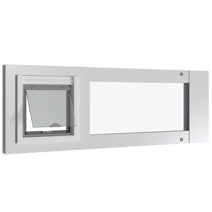 Liberty Cat Door for Sash Windows | Cat Door for Vinyl Frame Windows | Economical Sturdy Window Insert | White Frame | 28" - 31" Width Range