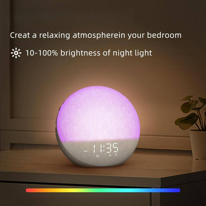 Sunrise Alarm Clock with Bluetooth Speaker for Bedroom, Natural Wake Up, Dimmable Clock, White Noise Machine, Cocoa