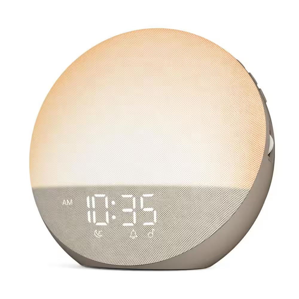 Sunrise Alarm Clock with Bluetooth Speaker for Bedroom, Natural Wake Up, Dimmable Clock, White Noise Machine, Cocoa