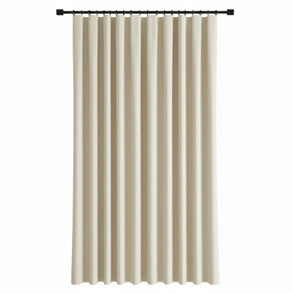 MaKefeile Room Divider Curtains Total Blackout Privacy Curtain Panel Room Thermal Insulated Noise Reduction Curtain for Bedroom Window Living Room Ceiling Track Curtain W 12.5ft × H 8ft Beige.