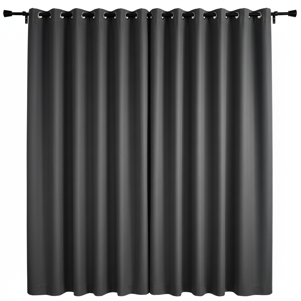 hoeflife Room Dividers Blackout Curtains Track Ceiling Mount Ceiling Track for Curtain Living Room Bedroom Dividers Curtains 1 Panel W150 x H108 Grey Curtain and Black Track x1
