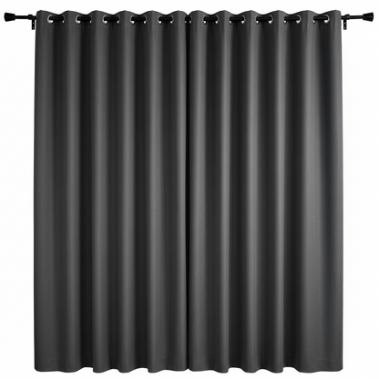 hoeflife Room Dividers Blackout Curtains Track Ceiling Mount Ceiling Track for Curtain Living Room Bedroom Dividers Curtains 1 Panel W150 x H108 Grey Curtain and Black Track x1