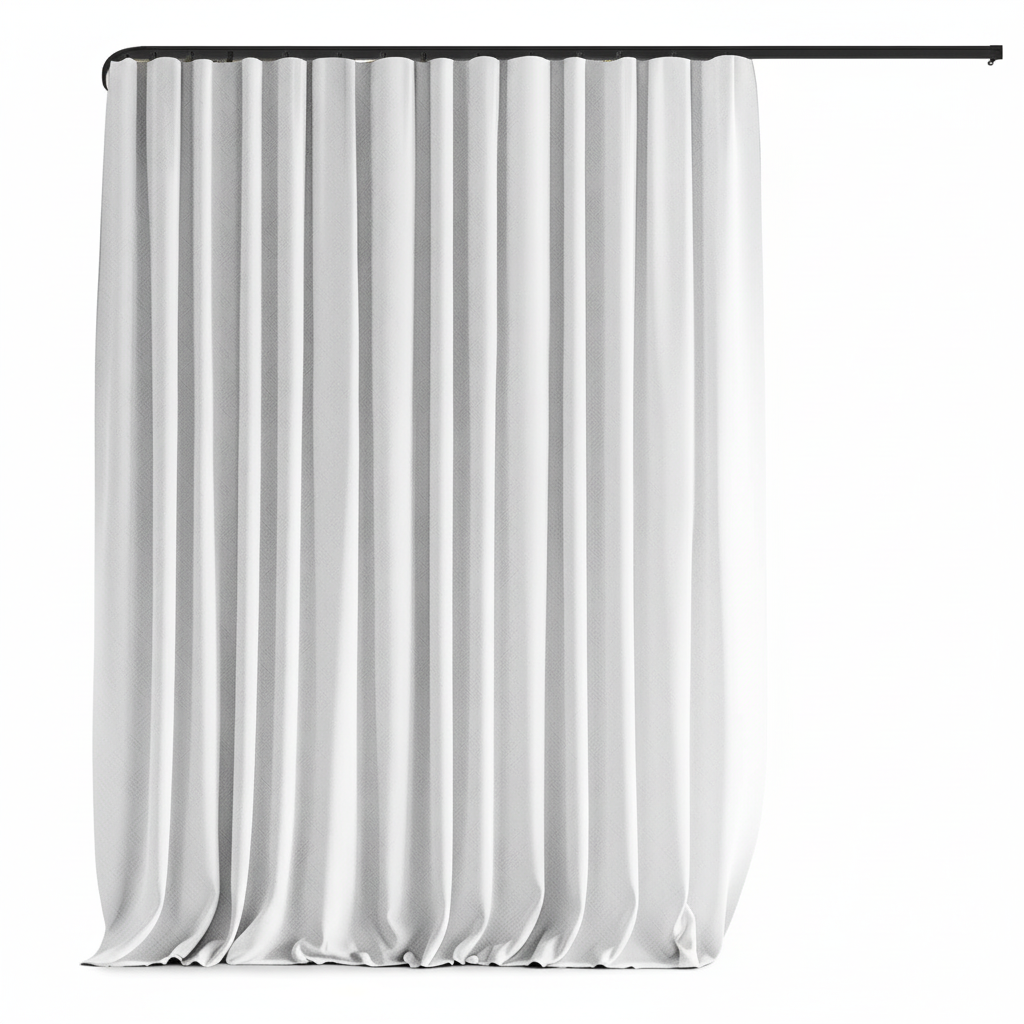 MaKefeile Ceiling Curtain Track Sets Room Divider Curtain Ceiling Track for Curtain Flexible Curtain Track Window Blackout CurtainsW150 x H96 Inch 1Panel White Curtain and Black Track