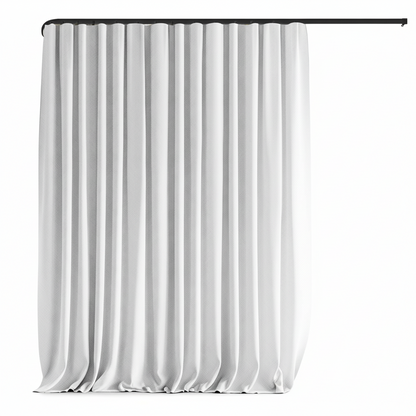 MaKefeile Ceiling Curtain Track Sets Room Divider Curtain Ceiling Track for Curtain Flexible Curtain Track Window Blackout CurtainsW150 x H96 Inch 1Panel White Curtain and Black Track